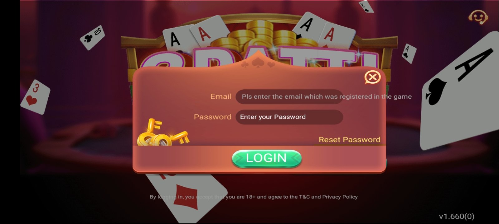 3 patti gold new login